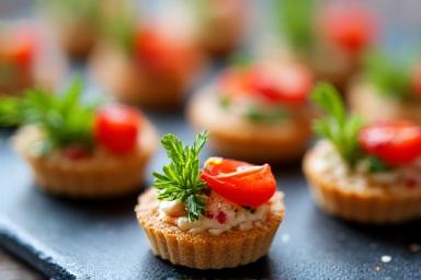 新作発表会でのフィンガーフード